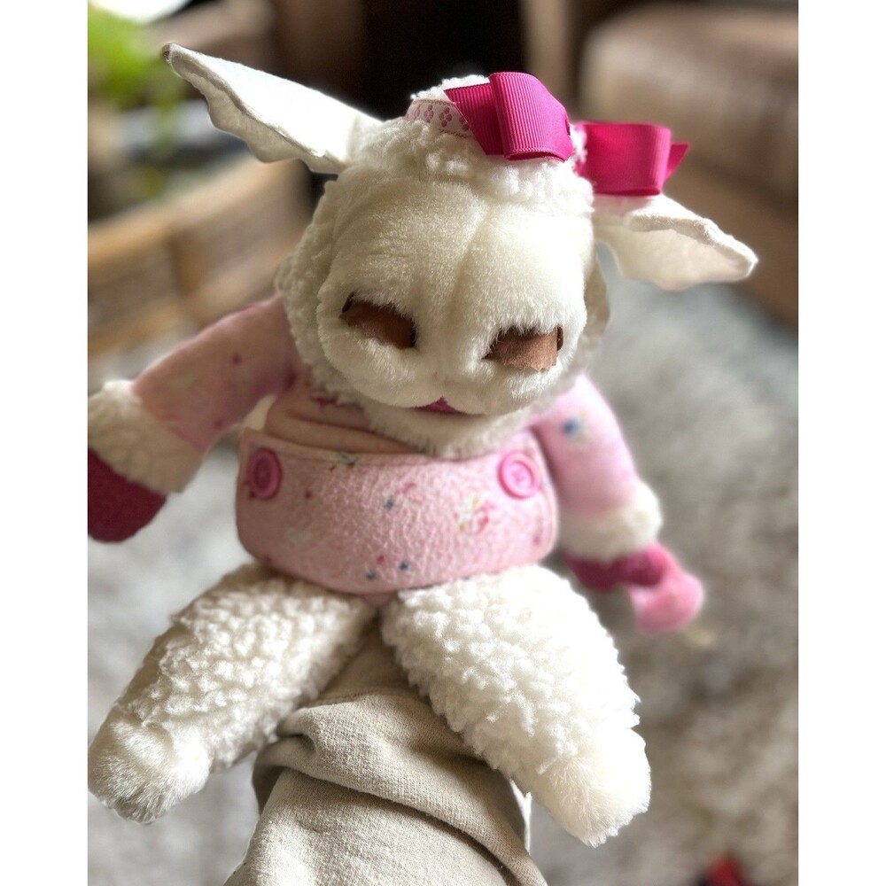 Vintage Shari Lewis Baby Lamb Chop Pink 12”Plush Hand Puppet w/ Pacifier 1990